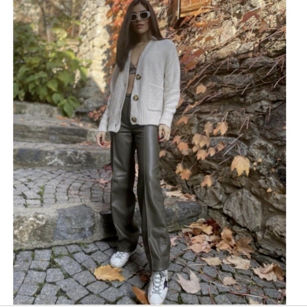 ZARA FULL LENGTH FAUX LEATHER FRANCOISE PANTS - Picture 9 of 11